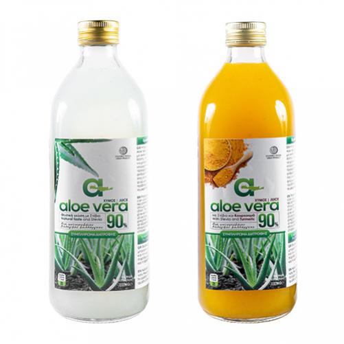 Pachet 1x sticla Naturaloe - Gel Aloe Vera 1L + 1x sticla Naturaloe - Gel Aloe Vera Multivitamin cu Turmeric 1L