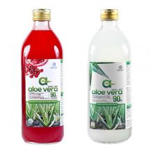Pachet 1x sticla Naturaloe - Gel Aloe Vera cu Rodie 1L + 1x sticla Naturaloe - Gel Aloe Vera 1L